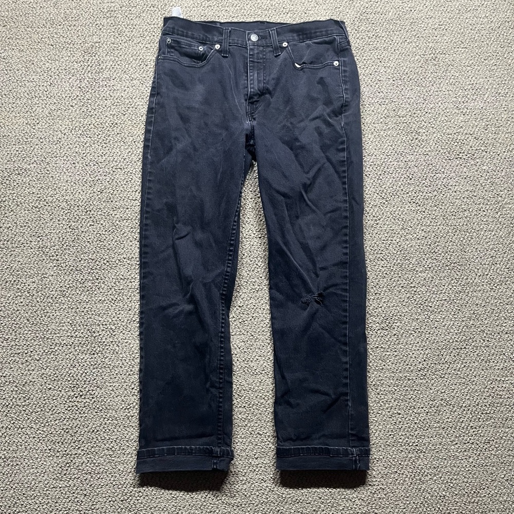 Black Straight-Leg Jeans with Zipper Fly Levi’s